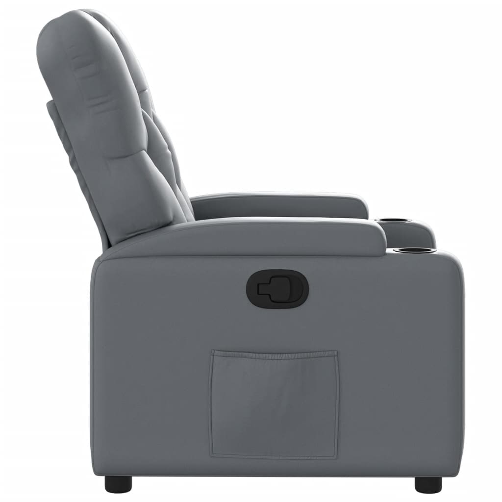 Fauteuil de relaxation simili cuir gris