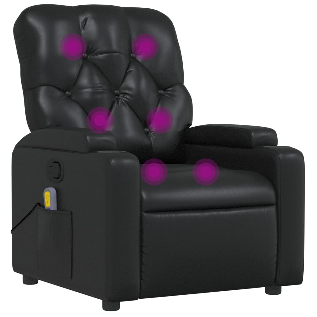 Massage Chair Black Faux Leather