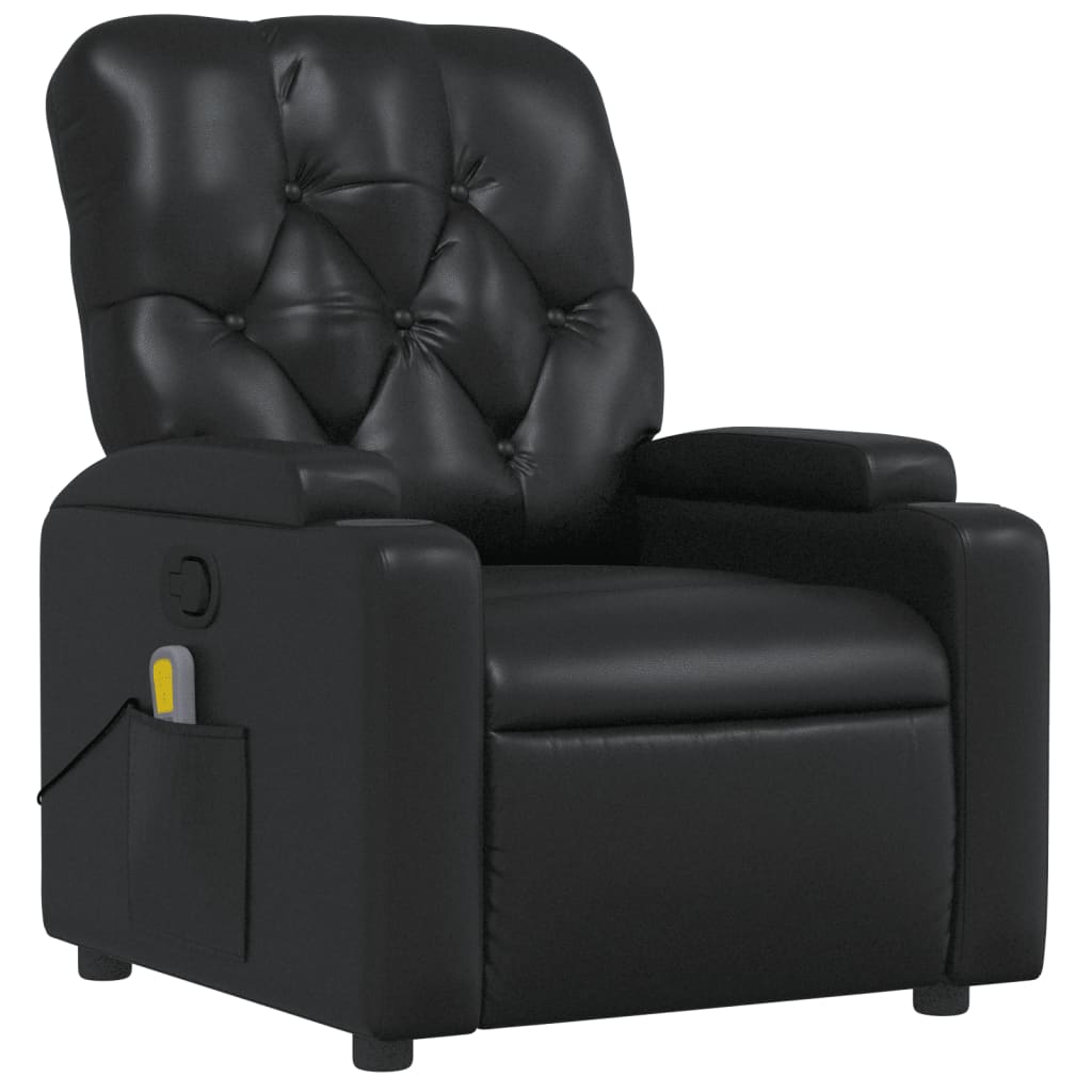 Massage Chair Black Faux Leather