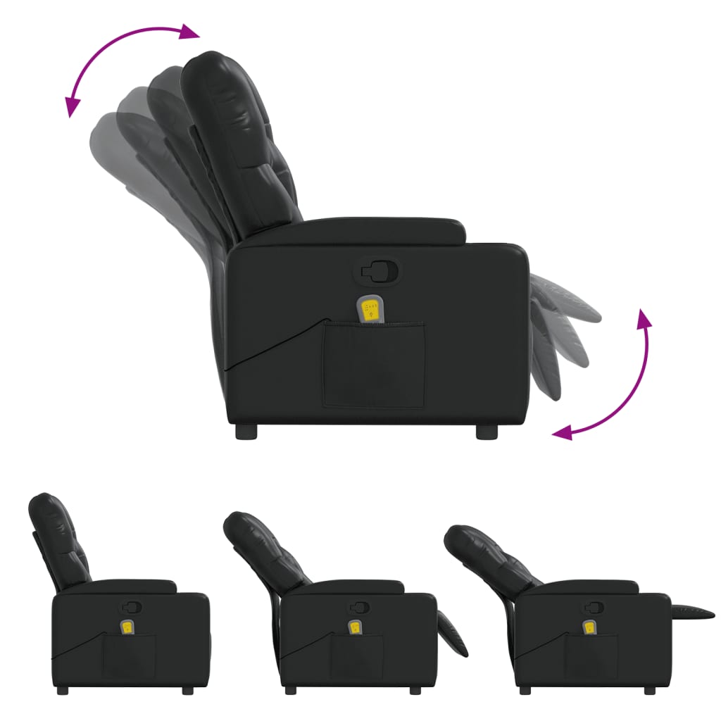 Massage Chair Black Faux Leather