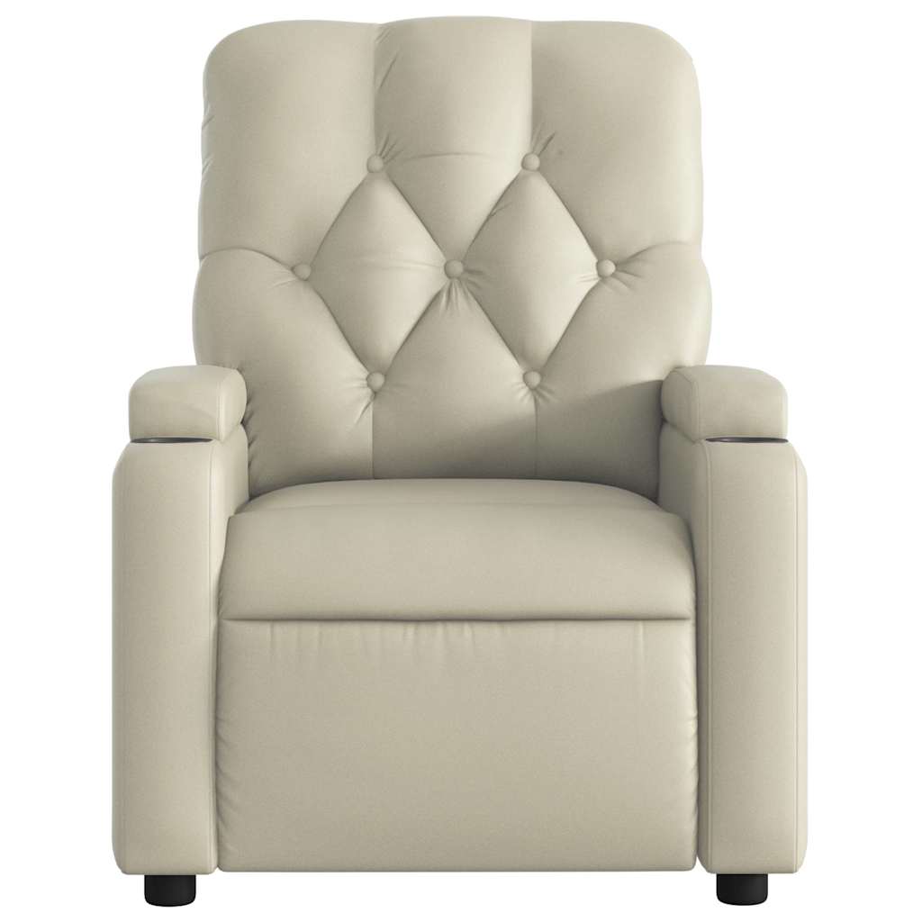 Fauteuil de massage simili cuir crème