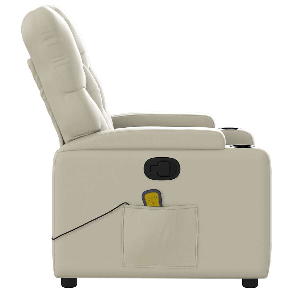 Fauteuil de massage simili cuir crème