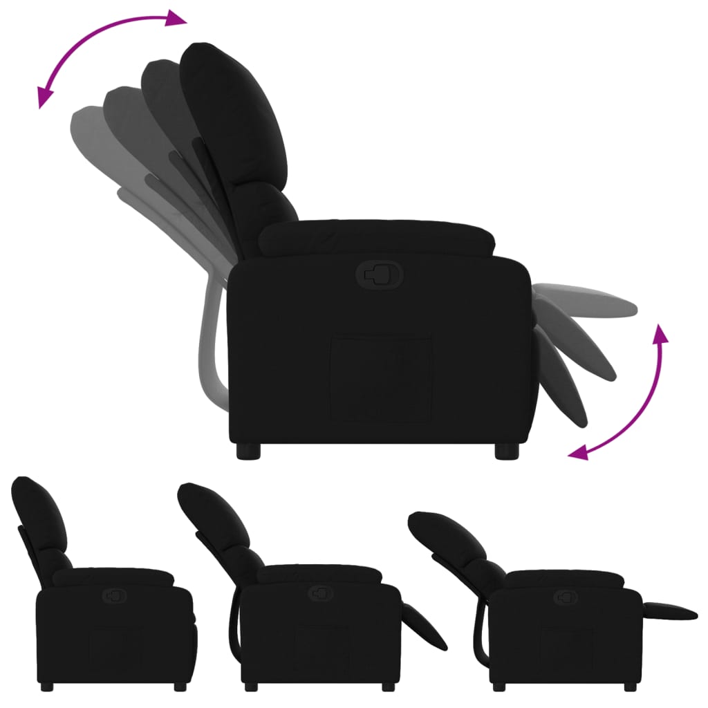 Fauteuil de relaxation tissu noir