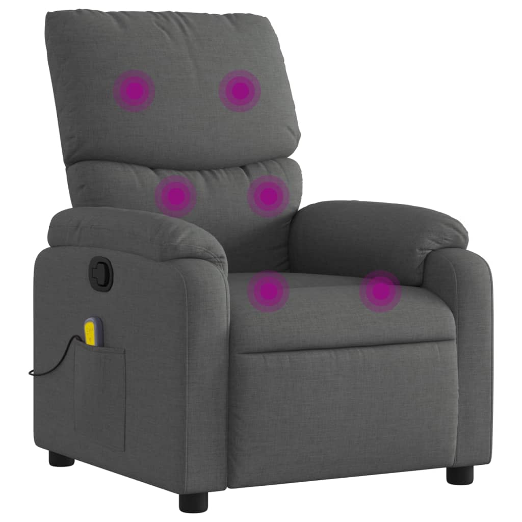 Fauteuil de massage tissu gris foncé