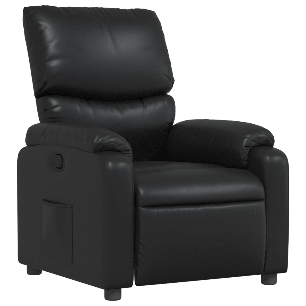 Fauteuil de relaxation simili cuir noir