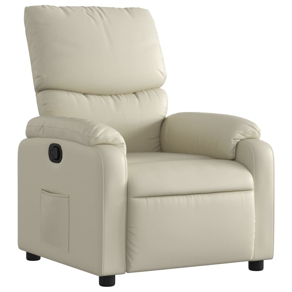 Fauteuil de relaxation simili cuir crème