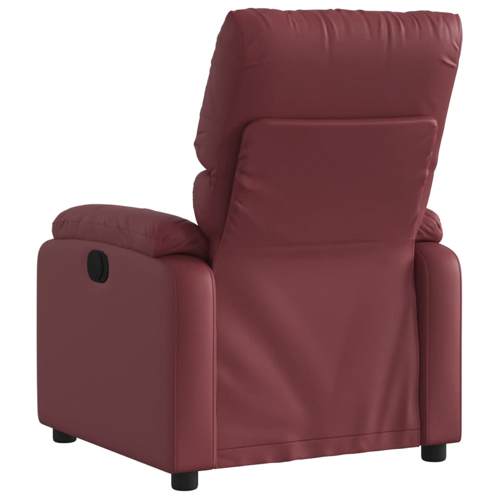 Fauteuil de relaxation simili cuir rouge vin