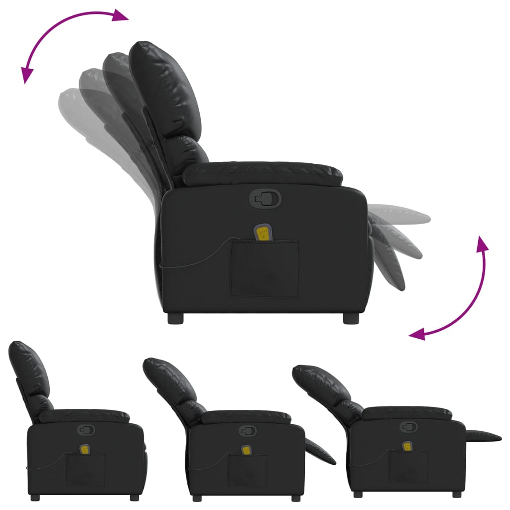 Fauteuil de massage simili cuir noir