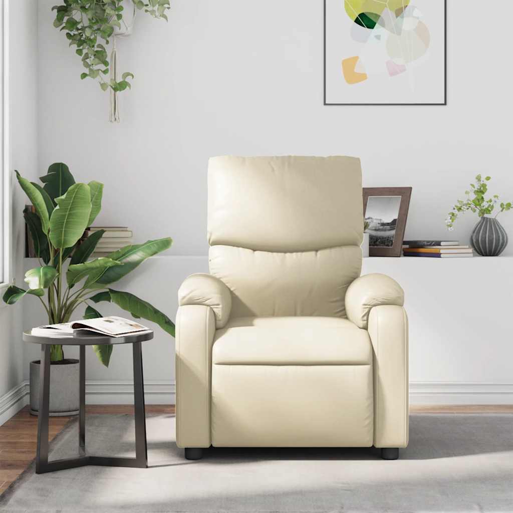 Fauteuil de massage simili cuir crème