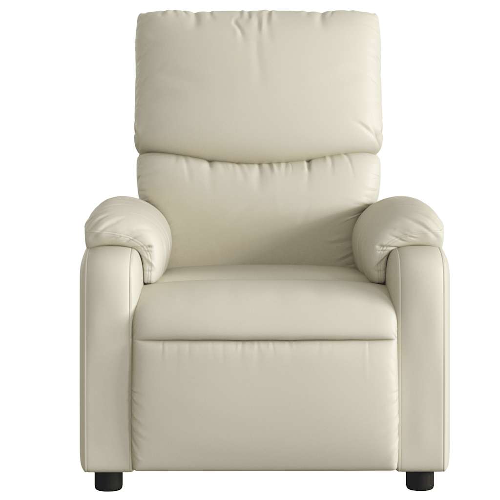 Fauteuil de massage simili cuir crème