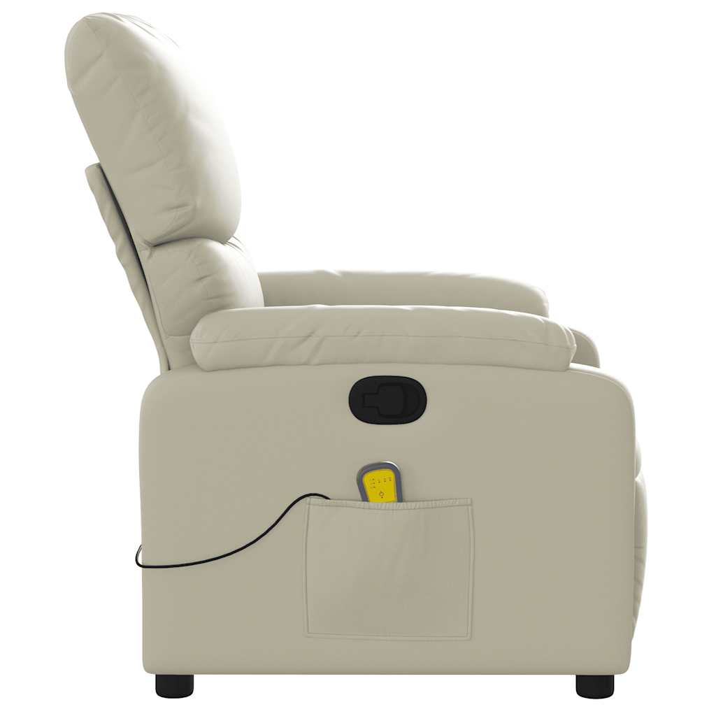 Fauteuil de massage simili cuir crème