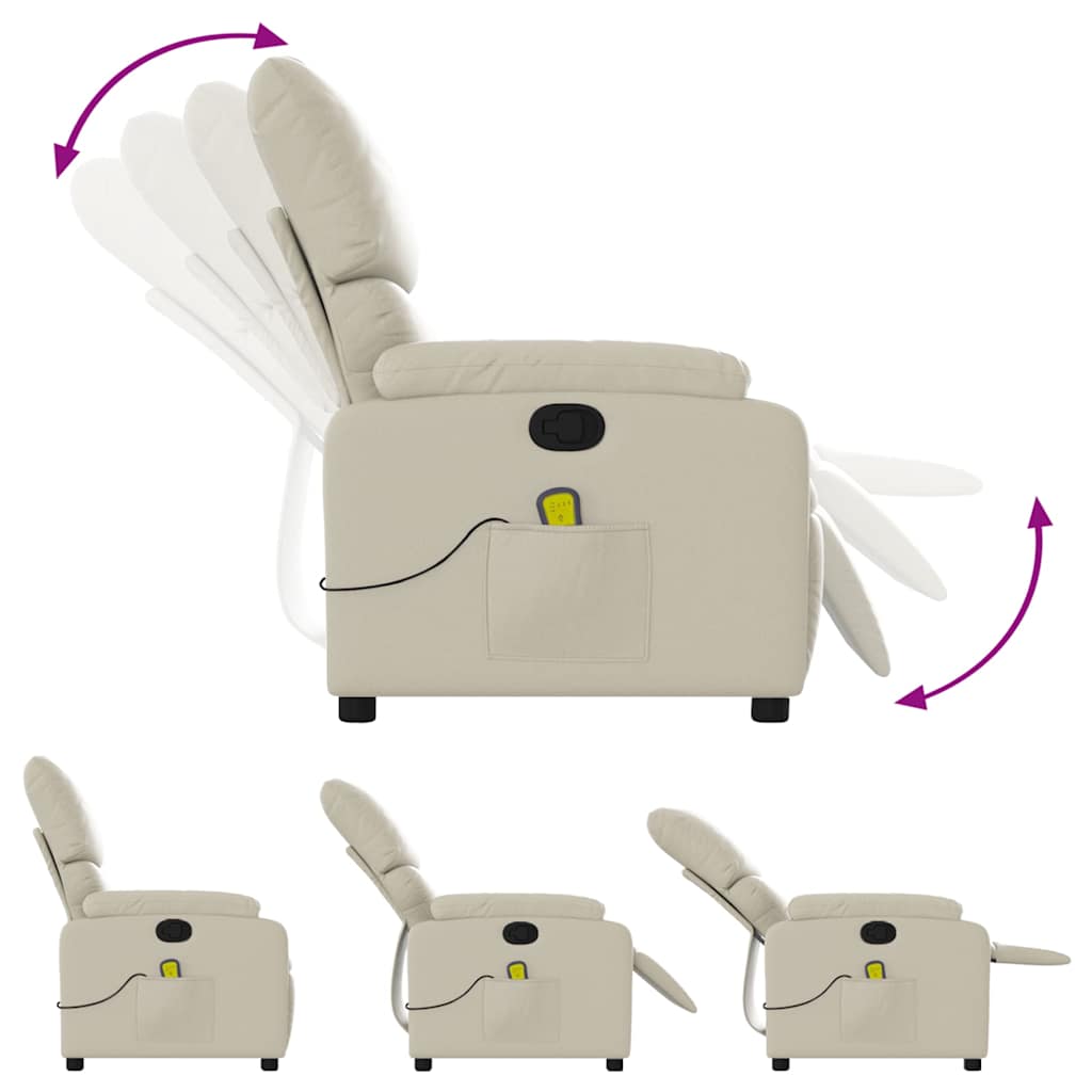 Fauteuil de massage simili cuir crème
