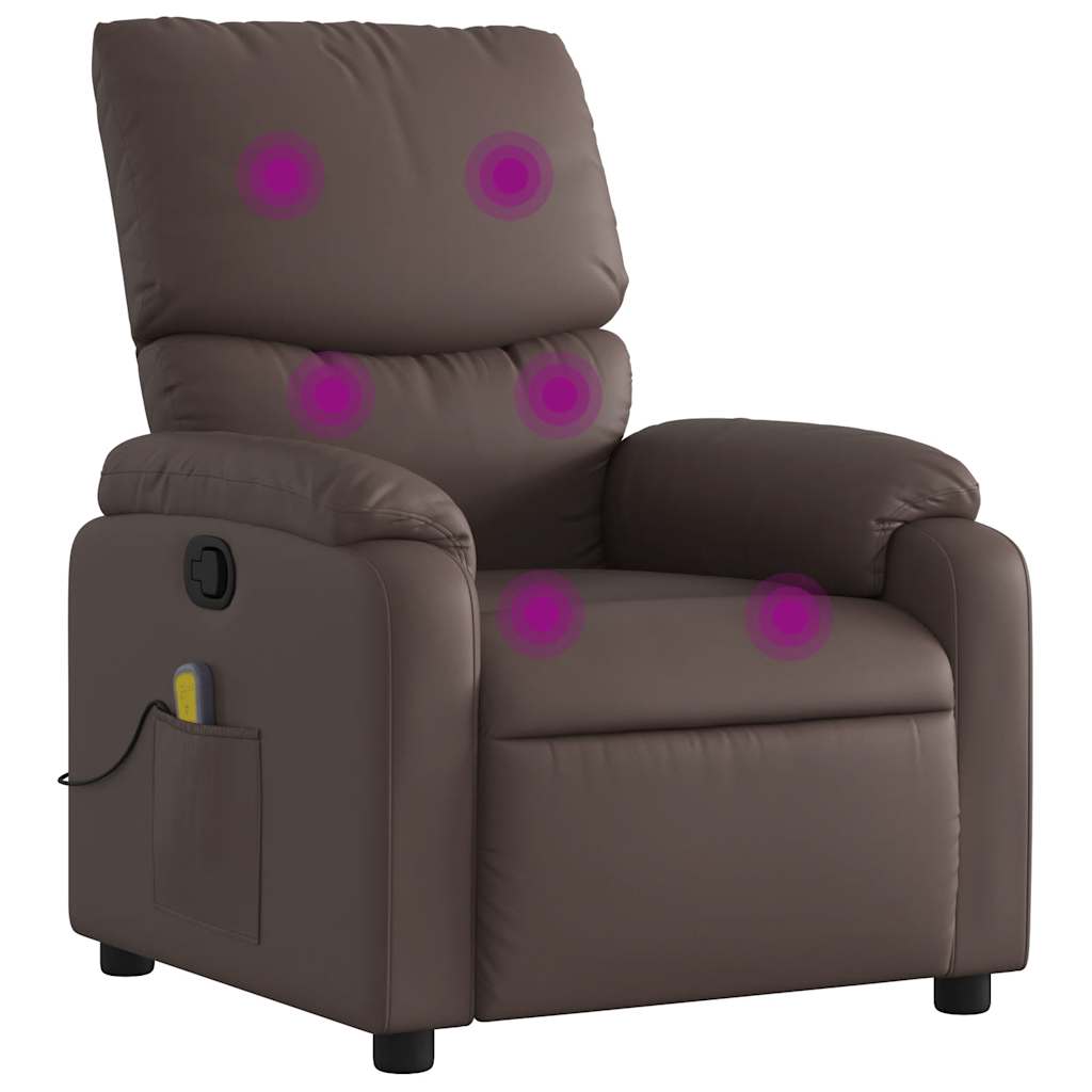 Fauteuil de massage simili cuir marron