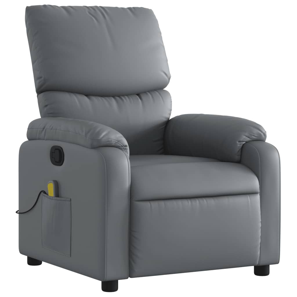 Fauteuil de massage simili cuir gris