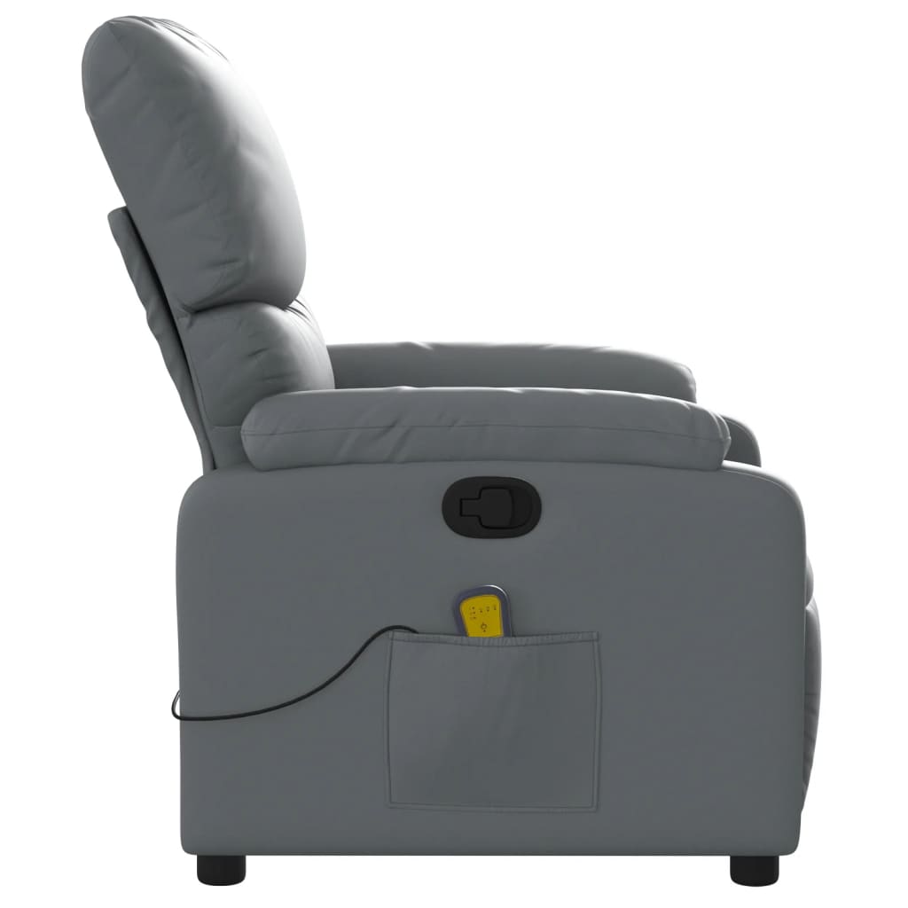 Fauteuil de massage simili cuir gris