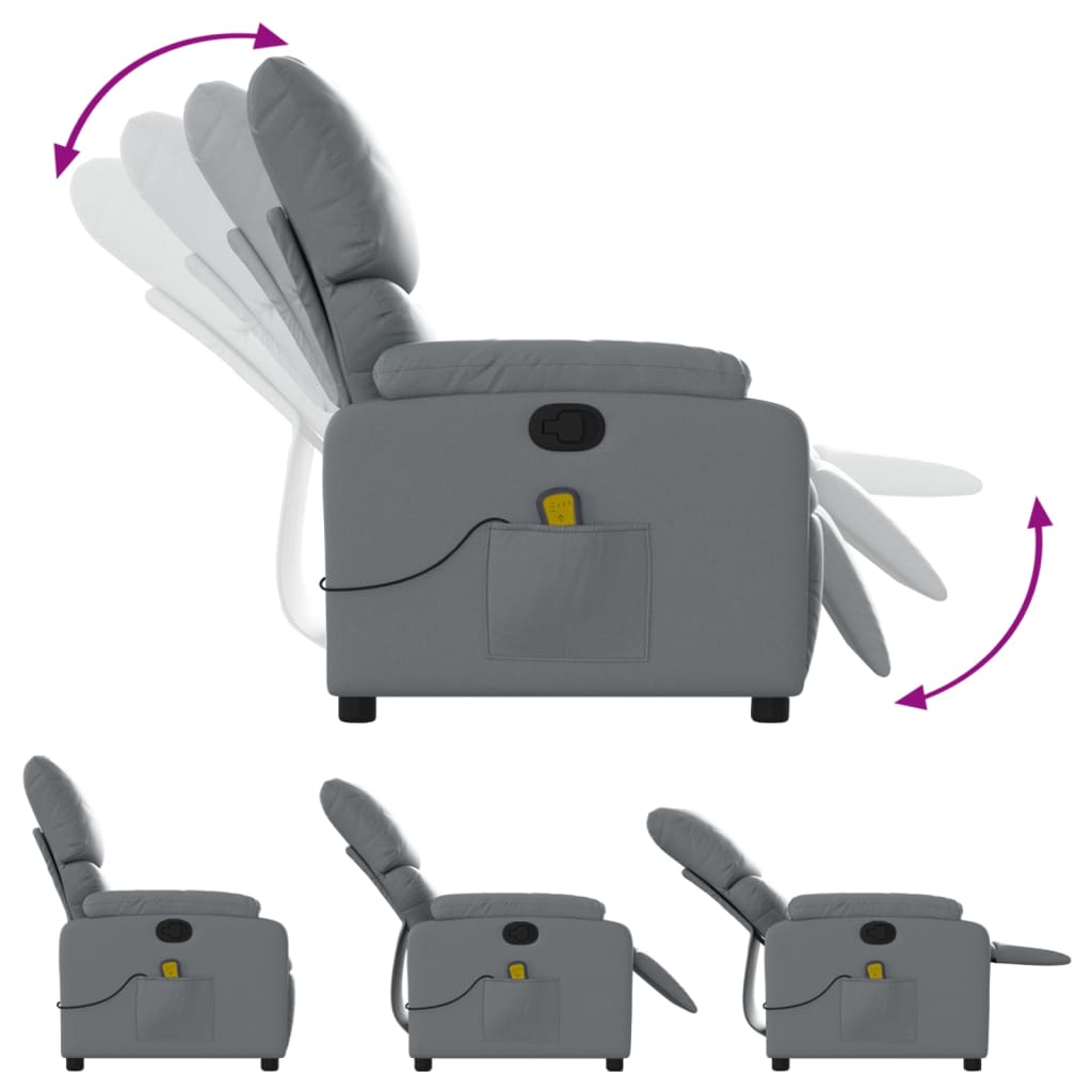 Fauteuil de massage simili cuir gris