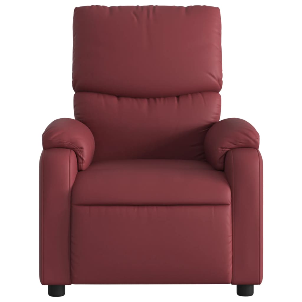 Fauteuil de massage simili cuir rouge vin