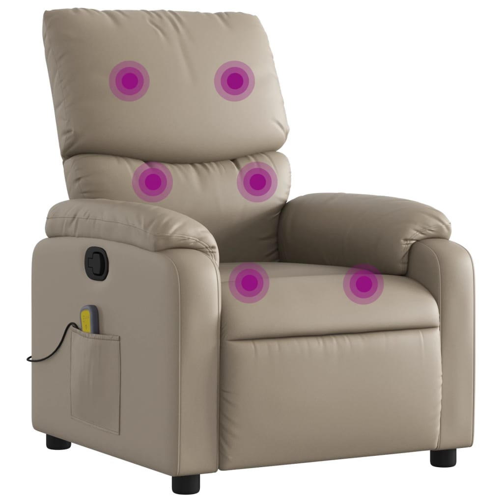 Massage Chair Cappuccino Brown Faux Leather