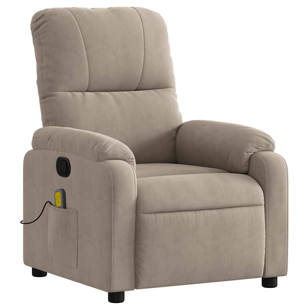 Fauteuil de massage tissu microfibre taupe