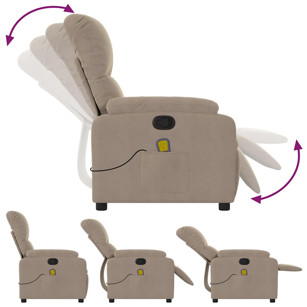 Fauteuil de massage tissu microfibre taupe