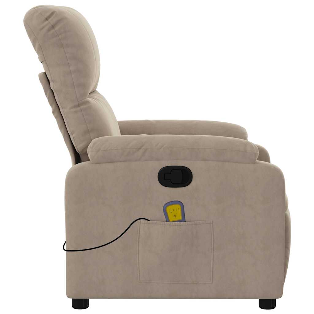 Fauteuil de massage tissu microfibre taupe