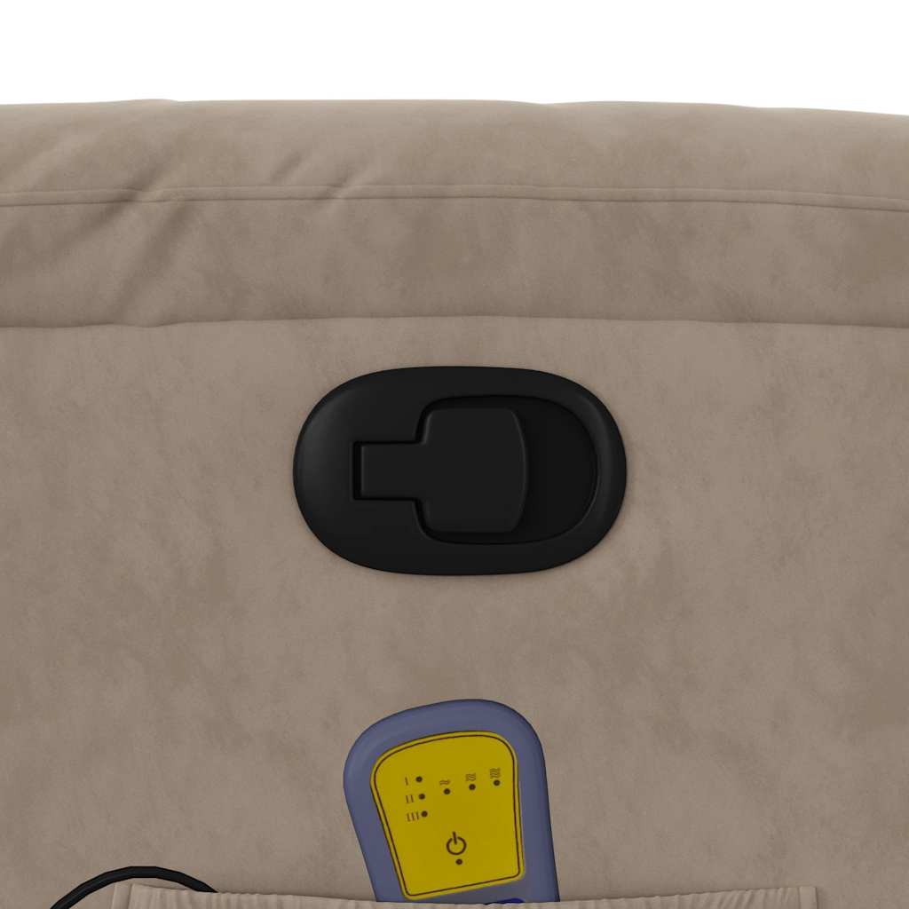 Fauteuil de massage tissu microfibre taupe
