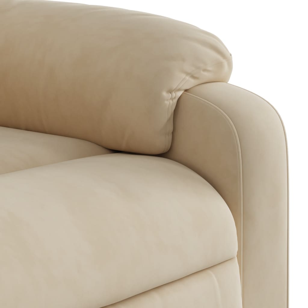 Fauteuil de massage tissu microfibre crème