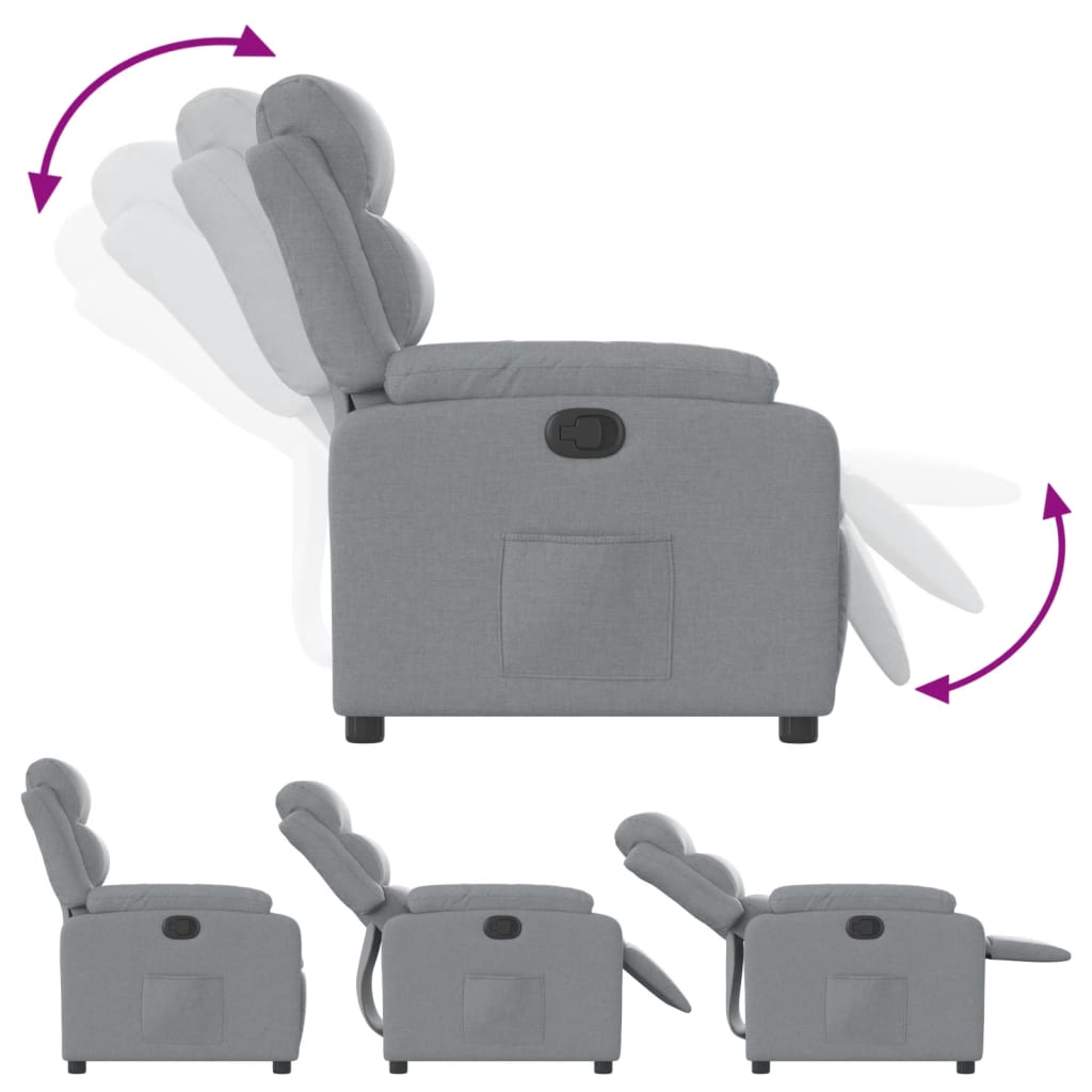 Relaxing Chair Light Gray Fabric