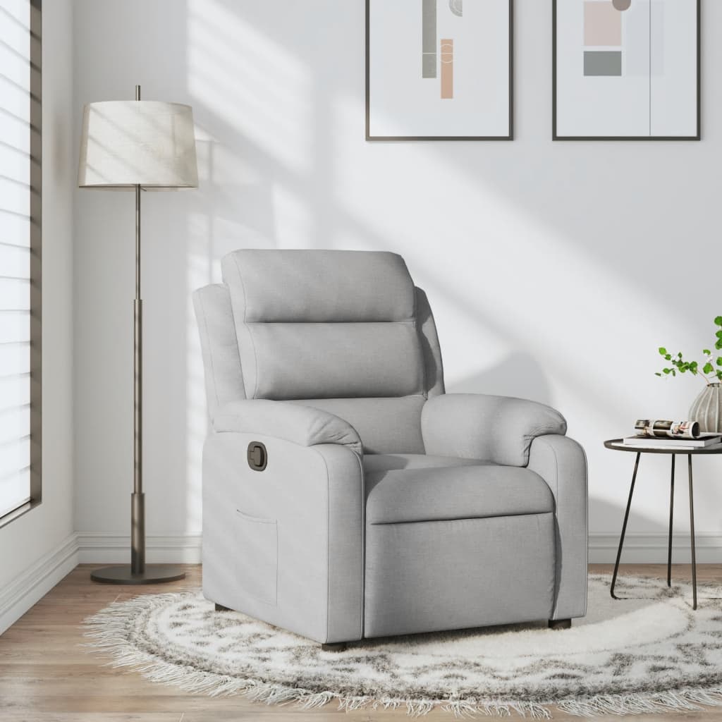 Relaxing Chair Light Gray Fabric