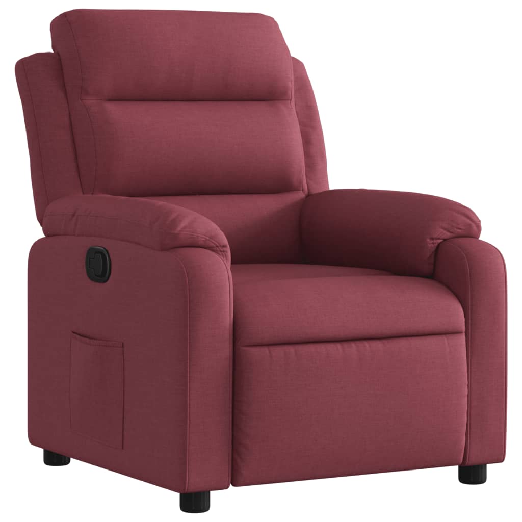 Fauteuil de relaxation tissu rouge vin