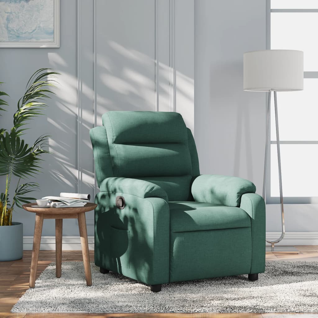 Fauteuil de relaxation tissu vert foncé