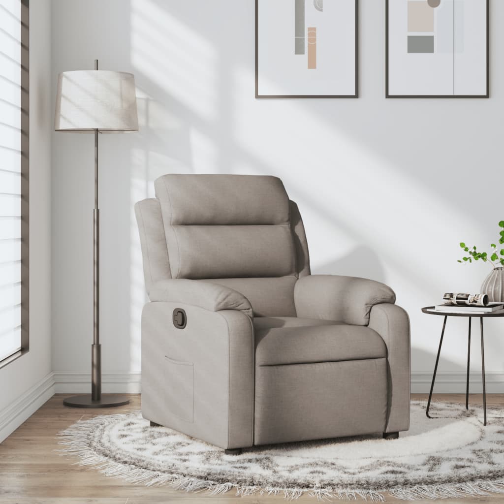 Fauteuil relax tissu taupe