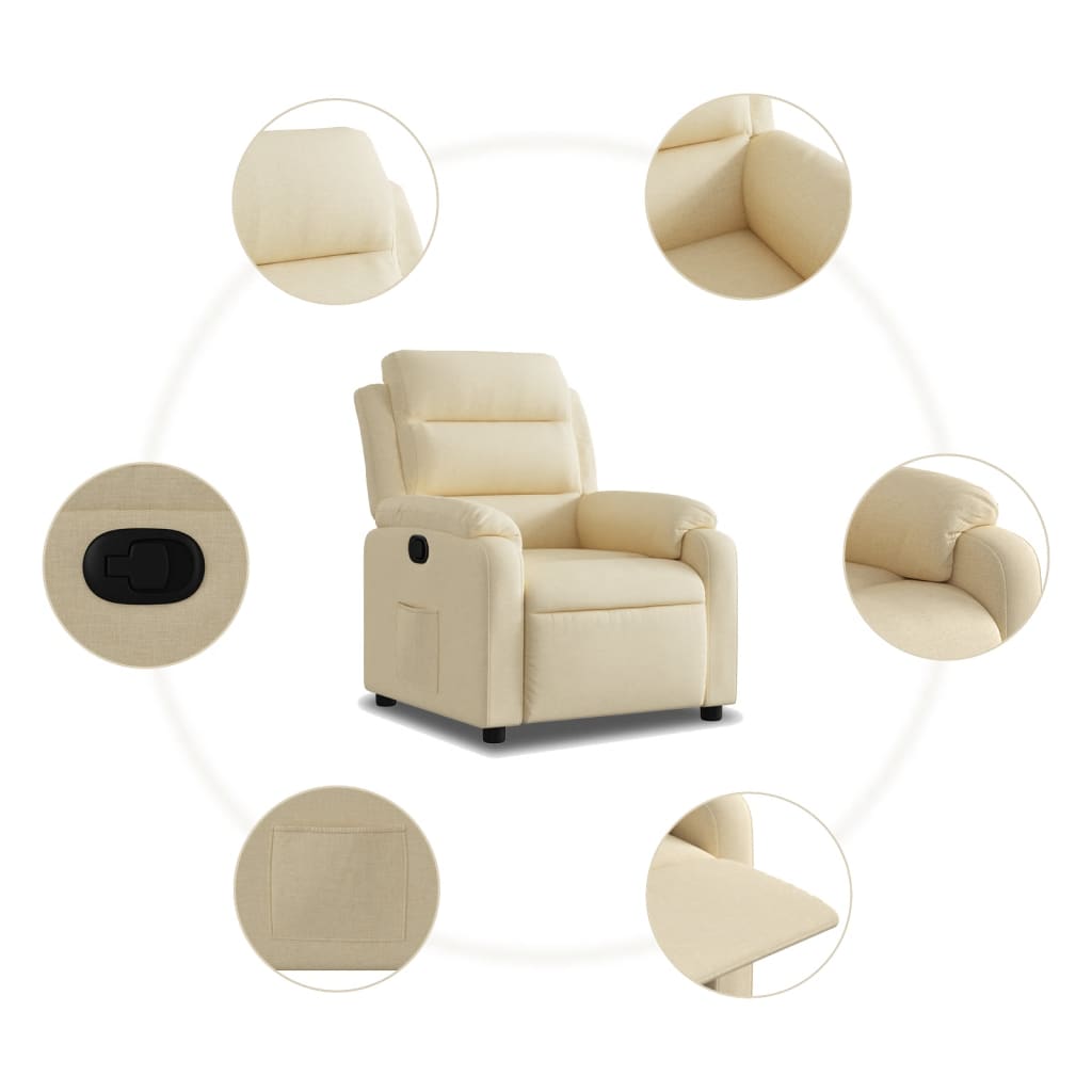 Fauteuil de relaxation tissu crème