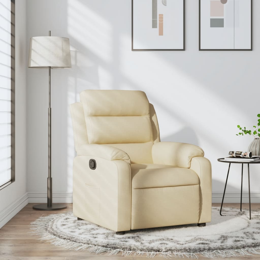 Fauteuil de relaxation tissu crème