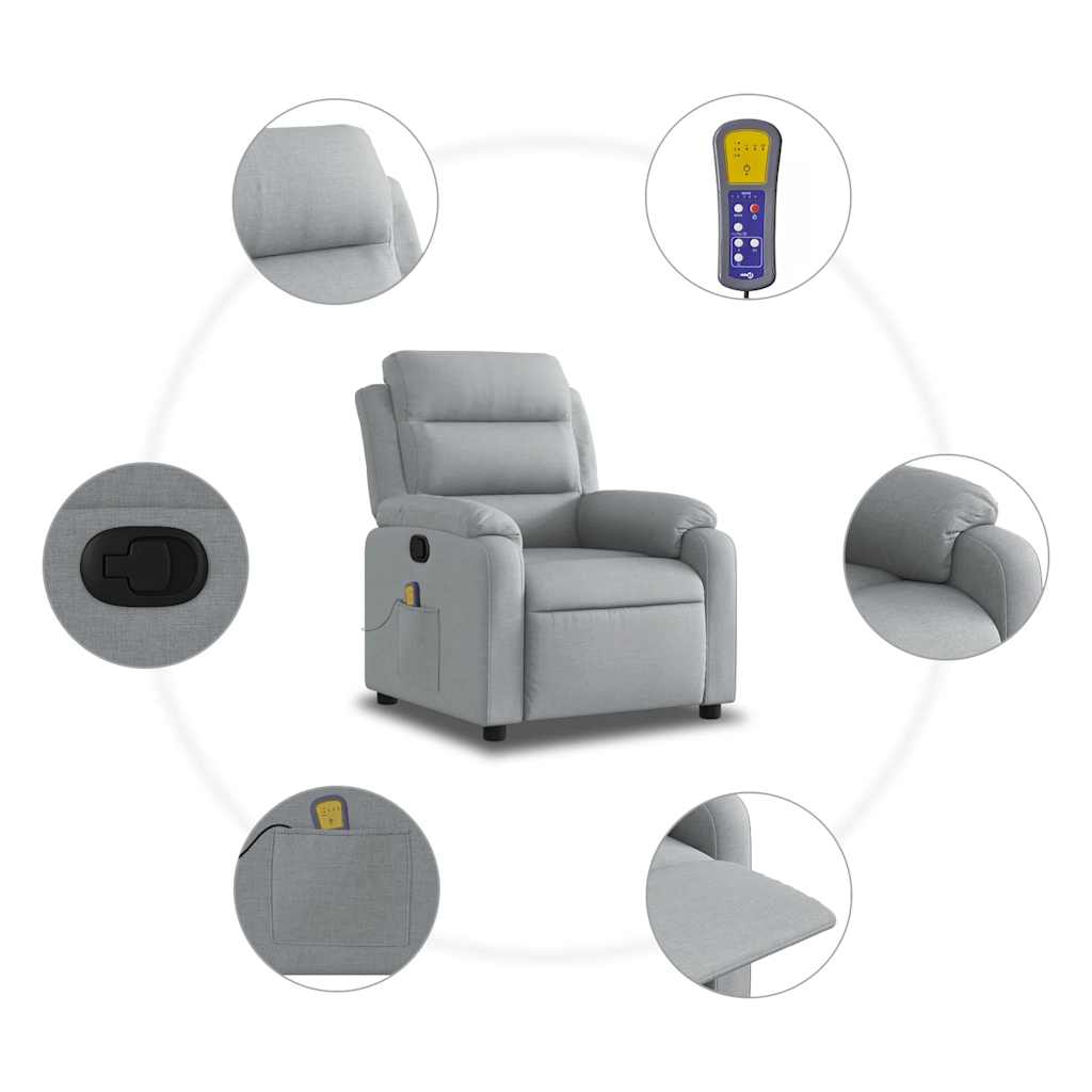 Fauteuil de massage tissu gris clair