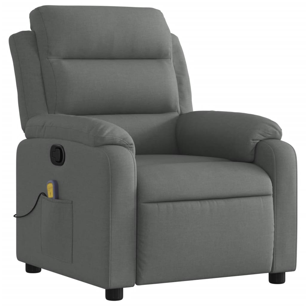 Fauteuil de massage tissu gris foncé