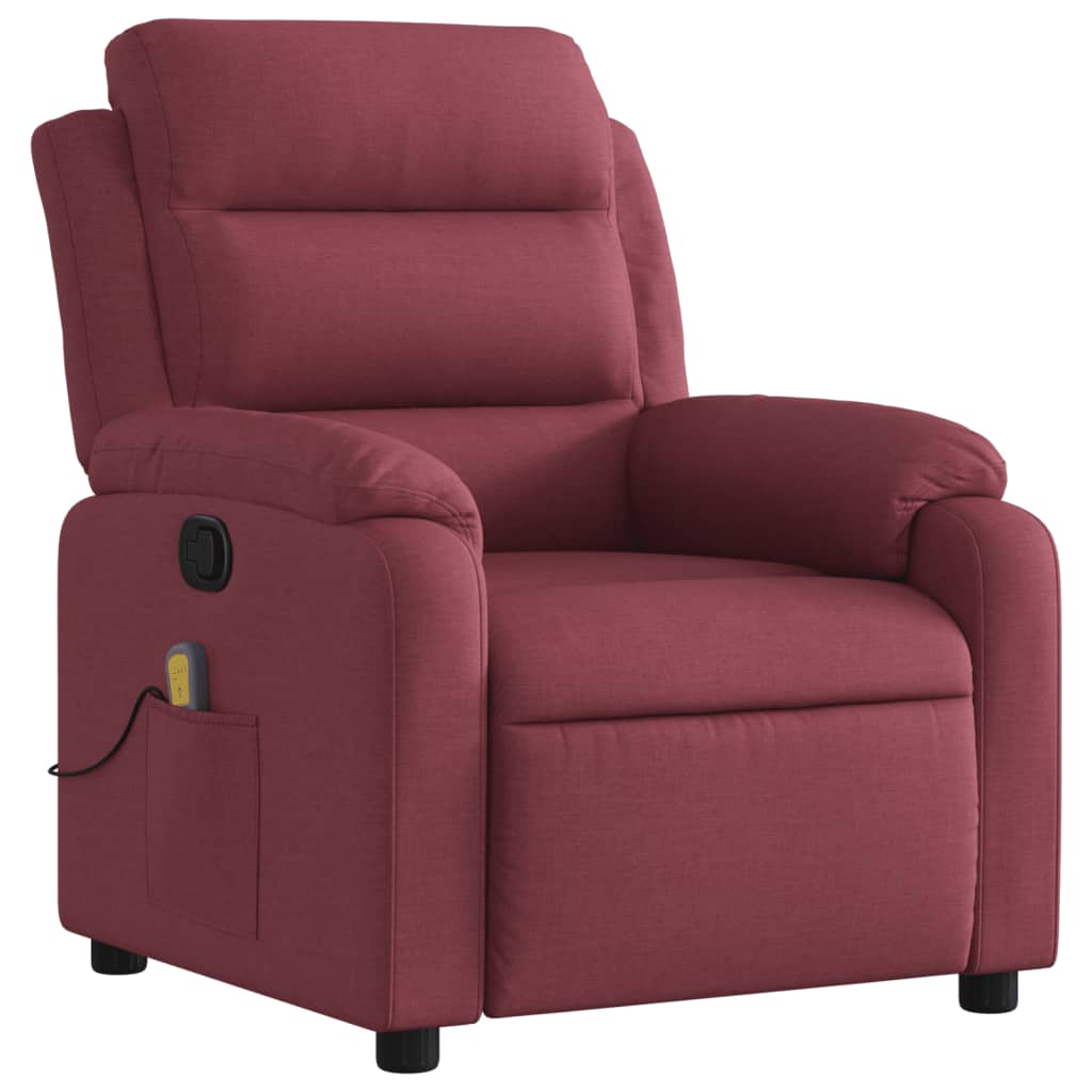 Fauteuil de massage tissu rouge vin