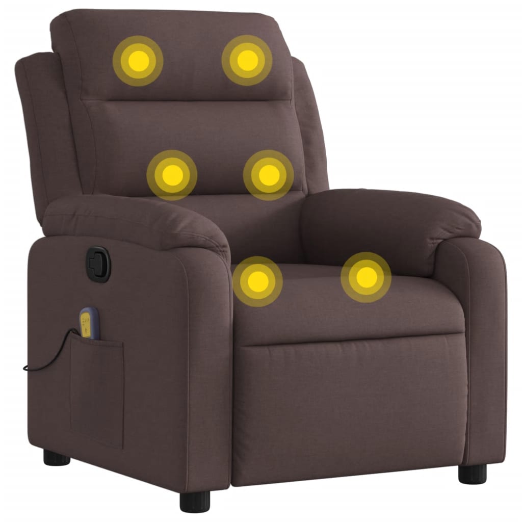 Fauteuil de massage tissu marron foncé