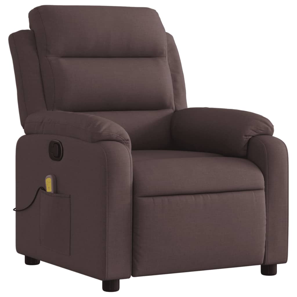 Fauteuil de massage tissu marron foncé