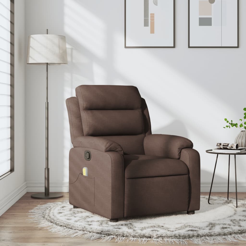Fauteuil de massage tissu marron foncé