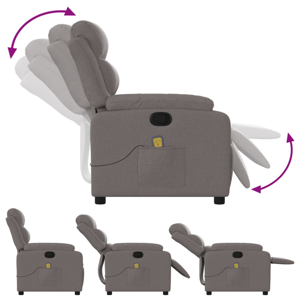 Fauteuil de massage tissu taupe
