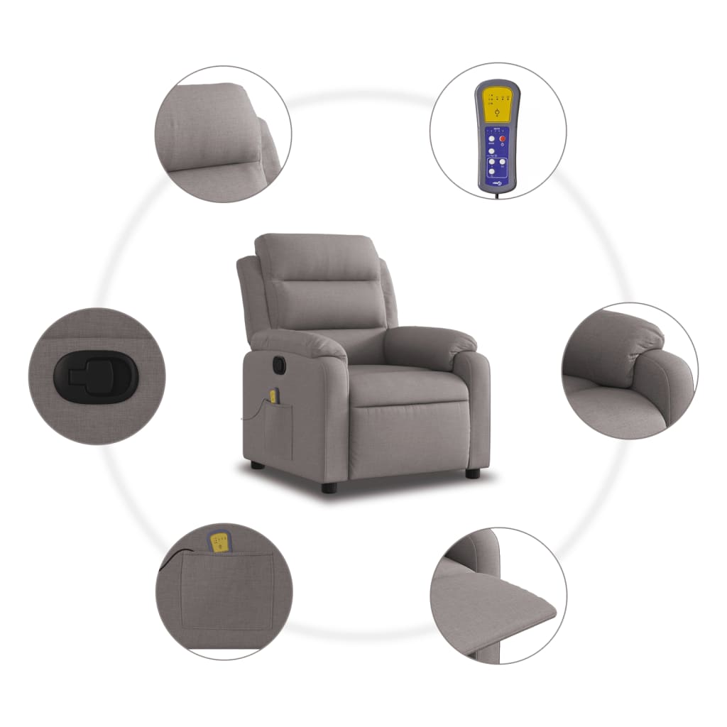 Fauteuil de massage tissu taupe