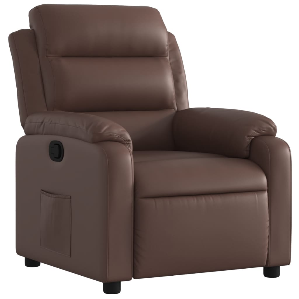 Fauteuil de relaxation simili cuir marron