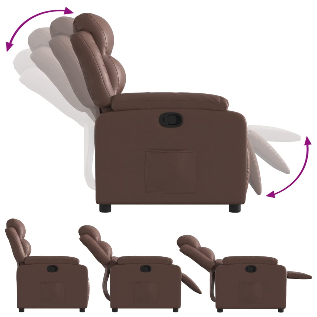 Fauteuil de relaxation simili cuir marron