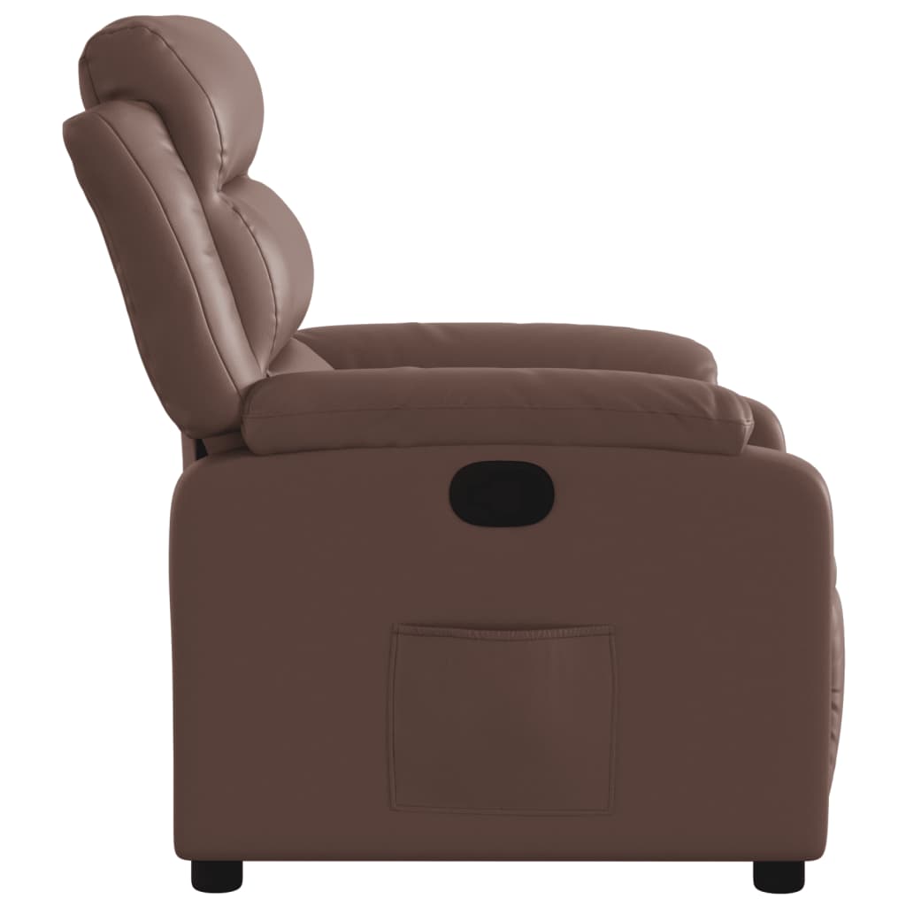 Fauteuil de relaxation simili cuir marron
