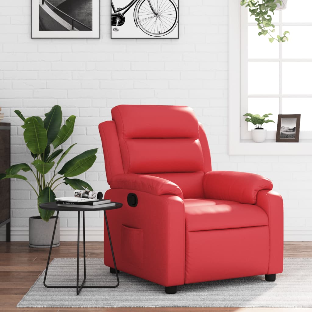 Fauteuil de relaxation simili cuir rouge