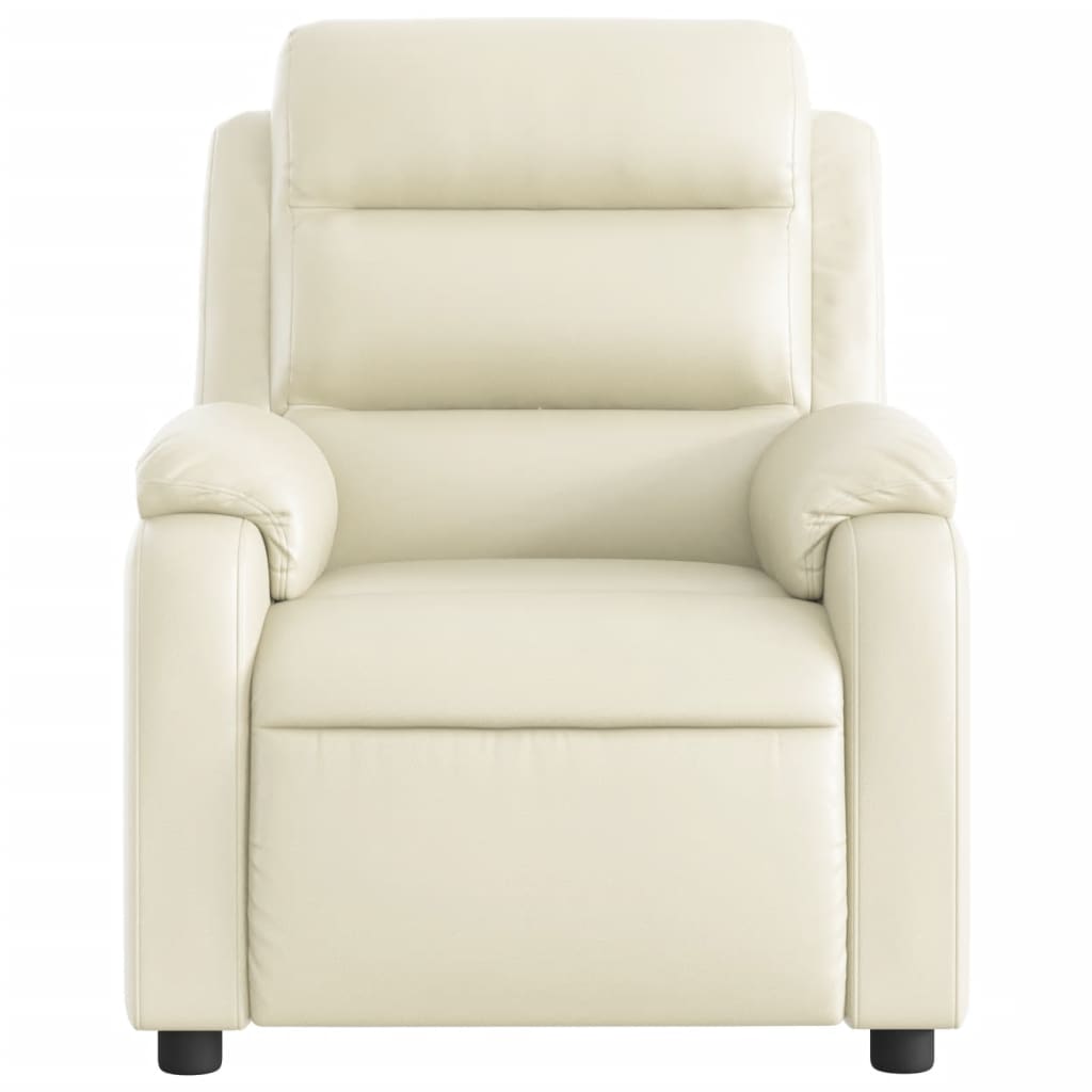 Fauteuil de massage simili cuir crème