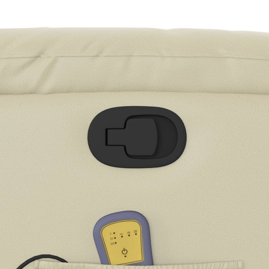 Fauteuil de massage simili cuir crème