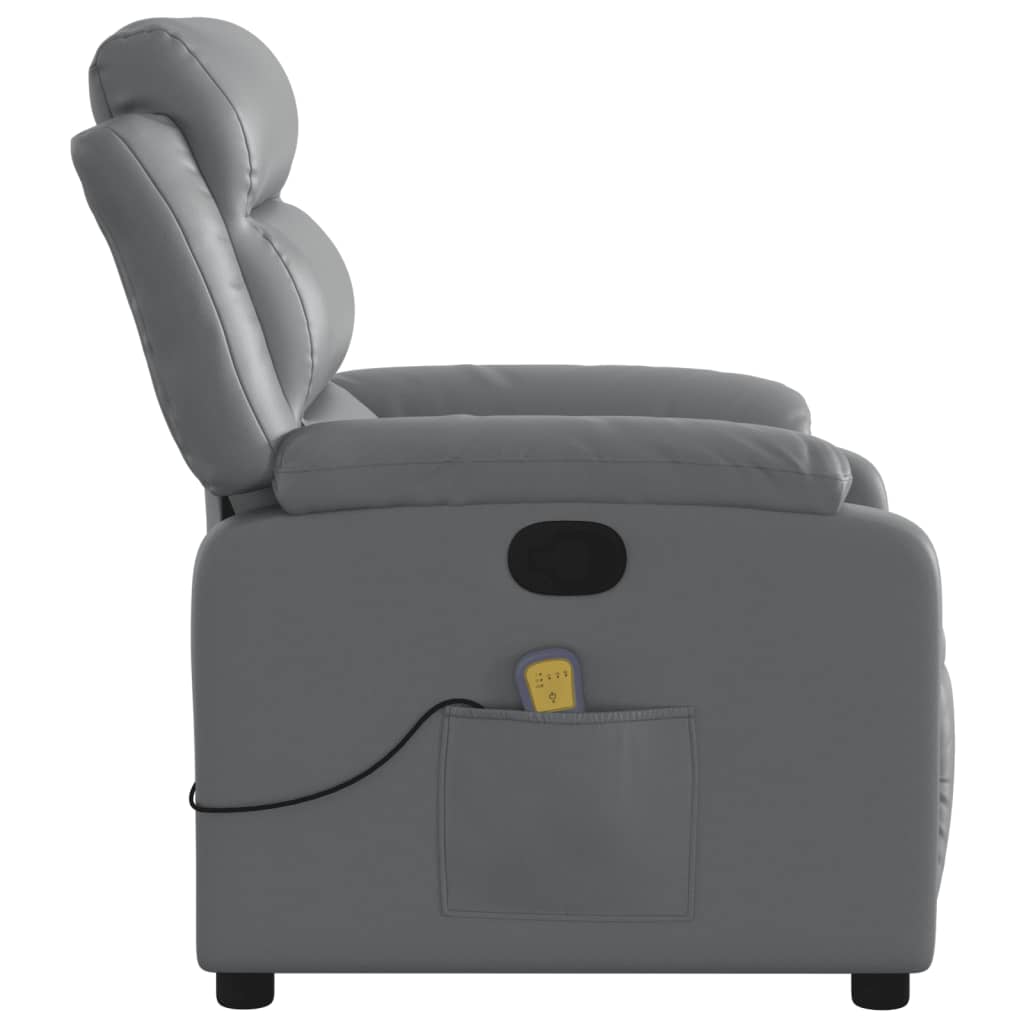 Fauteuil de massage simili cuir gris