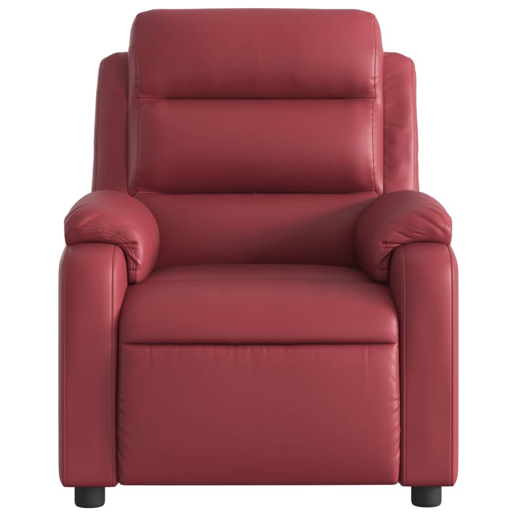 Fauteuil de massage simili cuir rouge vin